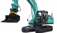 Kobelco announces tiltrotator control partnership with Engcon and Leica at bauma 2019